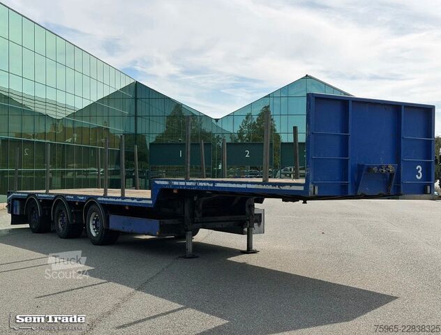 Semiremorcă cu platformă joasă  KWB P-453-STI-H 3-AS SEMI 2x STUURAS 1x LIFTAS S