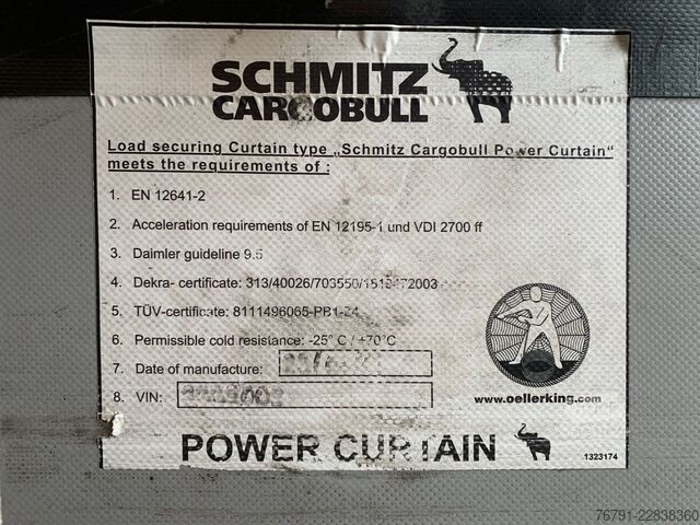 Nyitott ponyvás félpótkocsi SCHMITZ CARGOBULL SCS24/6 Standard_ Power Curtain_ Liftachse