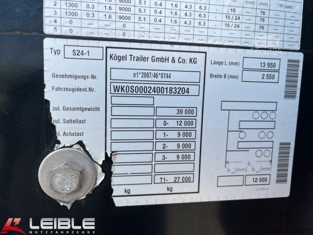 Auflieger mit Pritsche & Plane KÖGEL SN 24*Tautliner*Zertifikat XL*SAF-Achsen*