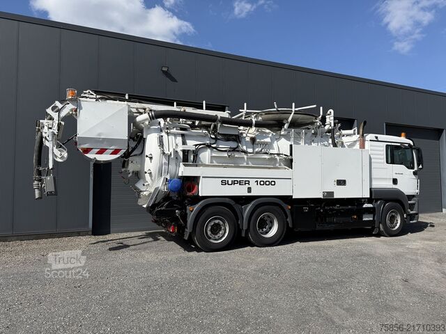 Camion aspirateur et pression MAN 28.440 Wiedemann 12m³ Kombi Recycler/WRG