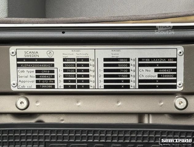 Standard dragbil SCANIA R164-480 V8 KING RETARDER MANUAL GEARBOX SHOWTRU
