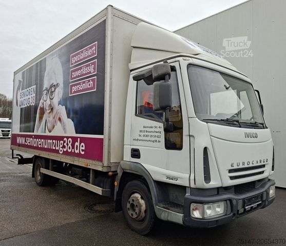 Furgons ar kasti IVECO ML 75E17/P 3-Sitzer Klima Koffer Türen Treppe