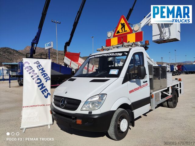 Van basket platform lift truck Mercedes-Benz 516 CDI CESTA PLATAFORMA ELEVADORA 160 c