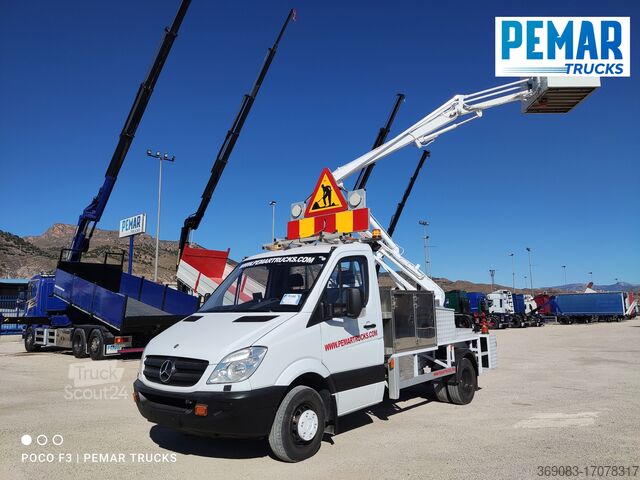 Van basket platform lift truck Mercedes-Benz 516 CDI CESTA PLATAFORMA ELEVADORA 160 c