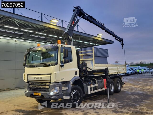 Kipper met kraan DAF CF 370 CF 6X4 HIAB 144 BS-3 HIDUO Crane Kran 8m...