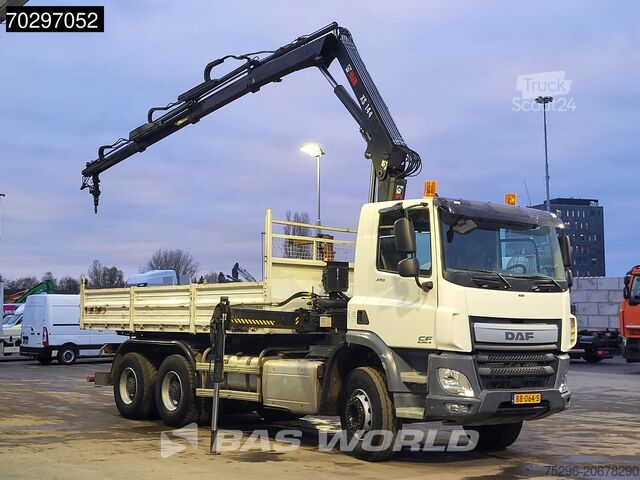 Kipper met kraan DAF CF 370 CF 6X4 HIAB 144 BS-3 HIDUO Crane Kran 8m...