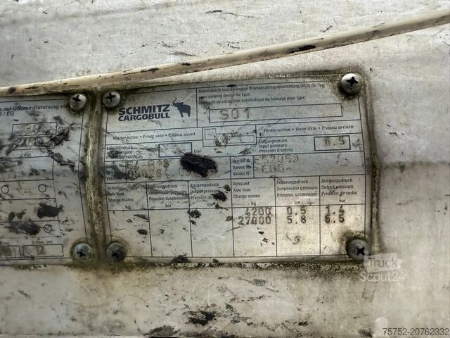 Sliding tarpaulins Schmitz Cargobull S01 2X Liftas SAF Schijfremmen Schuifzeil/Schui...