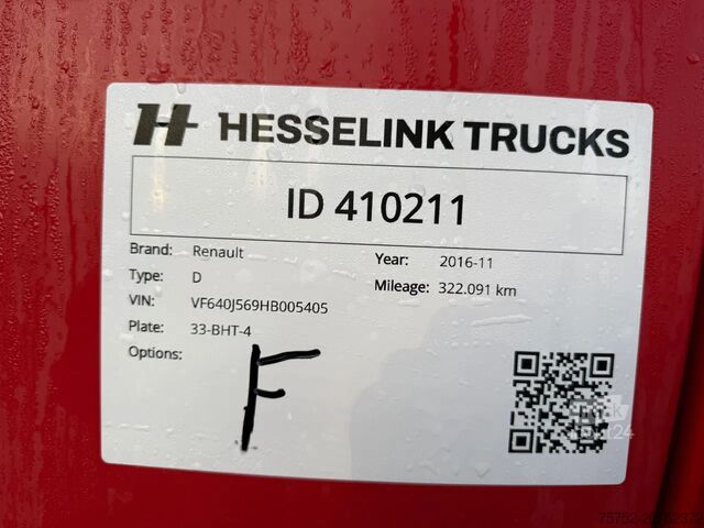 čemodāns Renault D 12 150 WIDE 7.3M LBW Airco 322.090KM! NL Truck