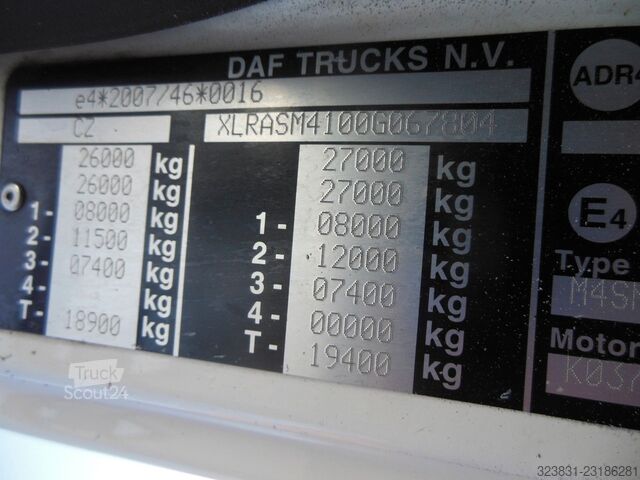 Çöp kamyonu DAF CF 330 FAN, 6X2, HALLER X-2C M-21, ZOELLER DELTA