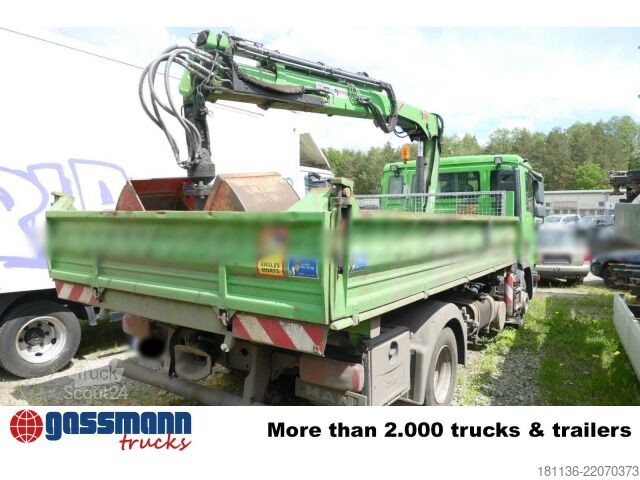 Kipper LKW MAN TGL 12.220 4X2 BB, EEV, Kran Hiab 088 BS-2 CL