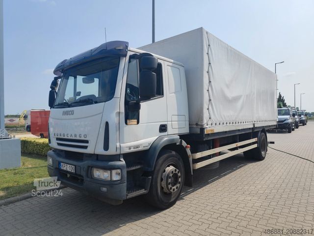 Tenteli düz yataklı kamyon IVECO 180E30 Eurocargo