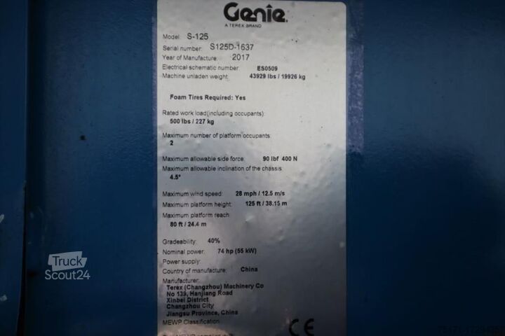 Plate-forme télescopique Genie S125 Valid inspection, *Guarantee! Diesel, 4x4x4 D