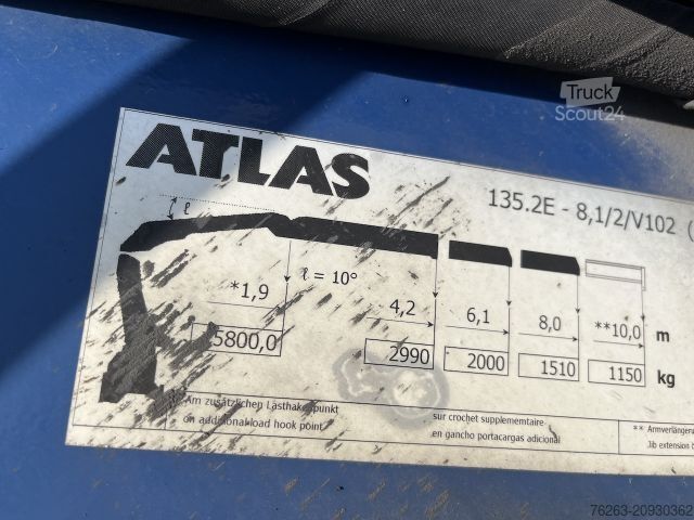 Vrachtauto met open laadbak MERCEDES-BENZ 2541 6x2 Atlas 135.2E Pritsche 8,20 m