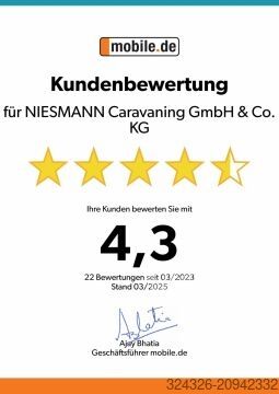 Wohnwagen Hobby De Luxe 495 UL Komfort für 2