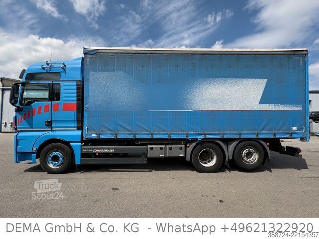 Nákladné auto s plochou korbou a plachtou MAN TGX26500*Intarder*Standklim*Edscha*XL Zertifikat
