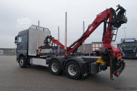 Holztransporter LKW DAF XF 510 MIT PENZ LADEKRAN 15Z8.70 INKL. HOLZGREIFER 6X4