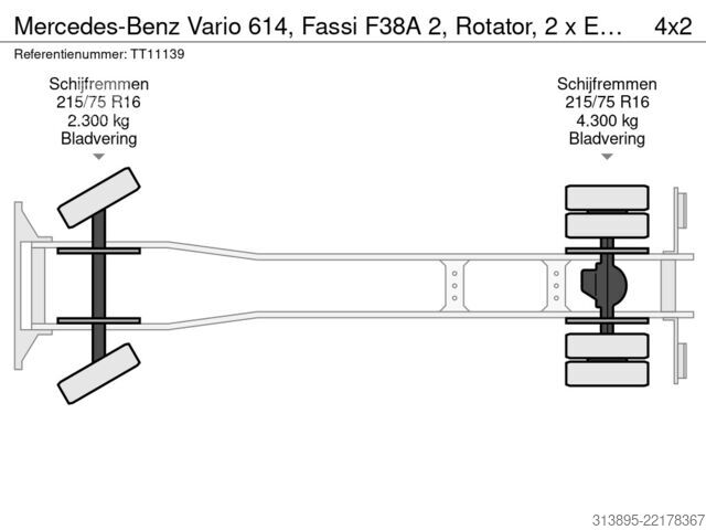 شاحنة رافعة Mercedes-Benz Vario 614, Fassi F38A 2, Rotator, 2 x Extra Fun...