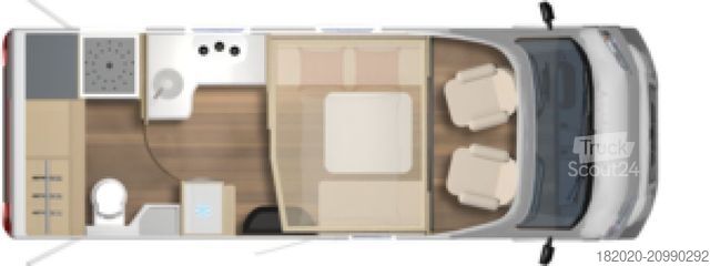 Daļēji integrēta kemperis BÜRSTNER Delfin T 680 G Winterpak., Lithium, Luftfed.