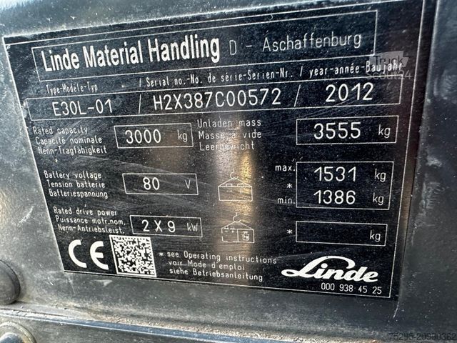 Фронтальный погрузчик-вилочный LINDE E30L-01DUPLEX- Fronstapler TOP Zustand