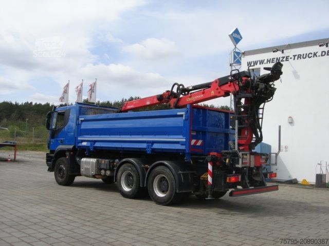 Кран-манипулятор на шасси грузовика IVECO TRACKER 260T50 6x4 3-Achs Kipper Heckkran Espilo