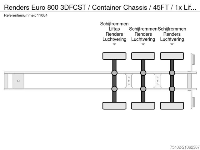 Container transport Renders Euro 800 3DFCST / Container Chassis / 45FT / 1x...