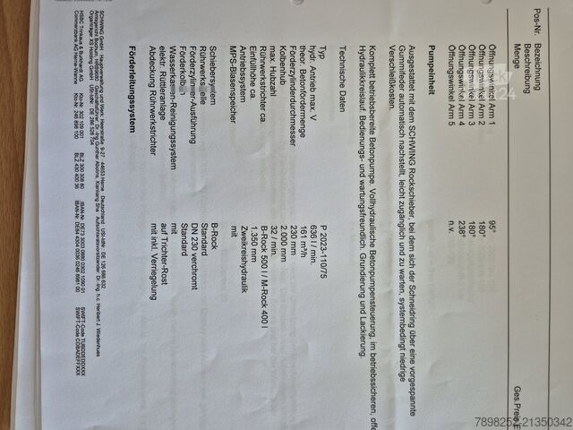 Betonpumpu sunkvežimis Schwing S36 Mercedes-Benz Autobetonpumpe S36  Mercedes-Benz