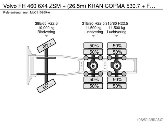 Standard-SZM Volvo FH 460 6X4 ZSM + (26.5m) KRAN COPMA 530.7 + FLY...