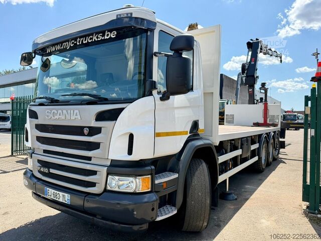 Ladepritsche Scania P410 8x4 PRITSCHE + KRAN HIAB 244 EP-4 HIDUO - ...