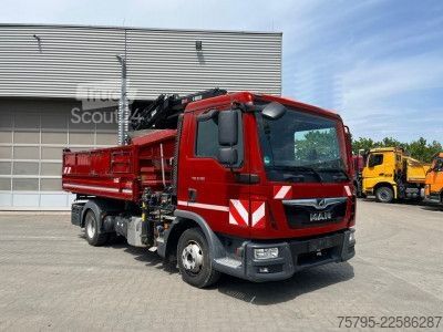 Třístranná sklápěcí dodávka MAN TG-L 8.190.4x2 BL 2-Achs Kipper Kran Hiab 078