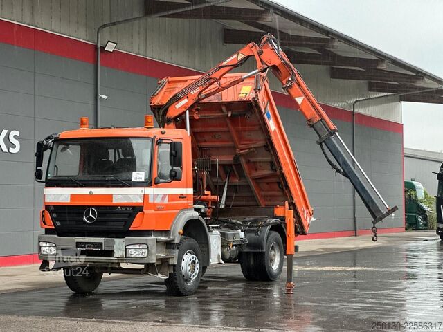 Tresidig tippbil MERCEDES-BENZ AXOR 1824 4x2 BB MEILLER DSK + ATLAS  75.2 LK