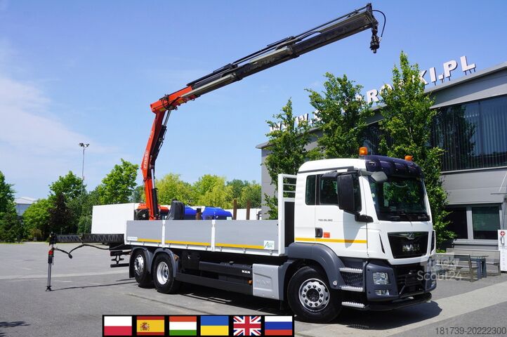 Platformă cu macara MAN TGS 26.360 Flatbed / Fassi F175 7.7 T /