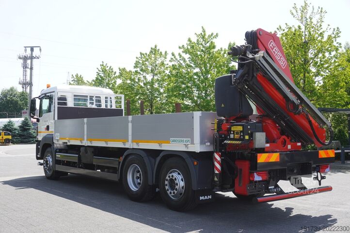 Platformă cu macara MAN TGS 26.360 Flatbed / Fassi F175 7.7 T /