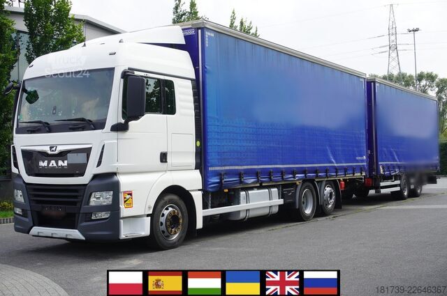 Yhdistelmä perävaunulla / 2 yhdistelmää MAN TGX 26.510 6x2-4/ Curtainsider + trailer