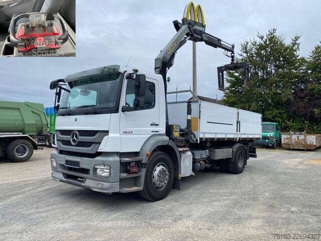 Camion-benne tricar MERCEDES-BENZ Axor 1833 K  2-Achs Kipper Kran Palf. 12001