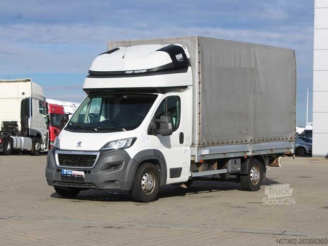 Curtain sider van PEUGEOT Boxer, EURO 6, SIDEWALLS, PNEU 80%