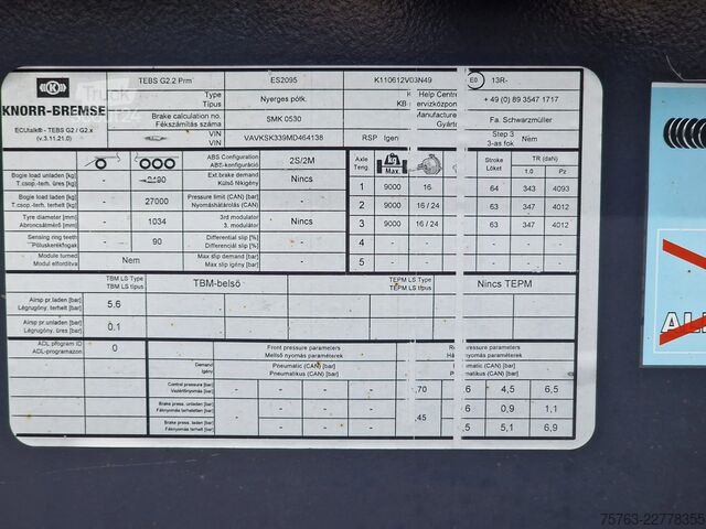 Sklápěč Schwarzmüller SK KV10VLN3 - 57M3 - Tipper - SAF Axle -