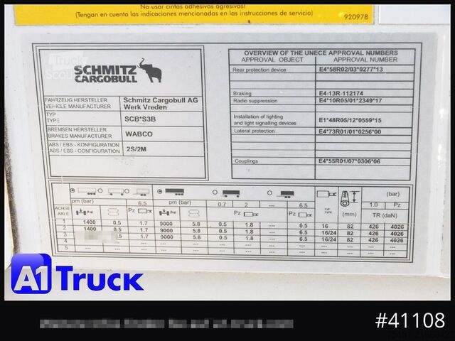 Semi-remorque fourgon SCHMITZ SCB S3B, Trockenfracht, Liftachse, 1 Vorbesitzer