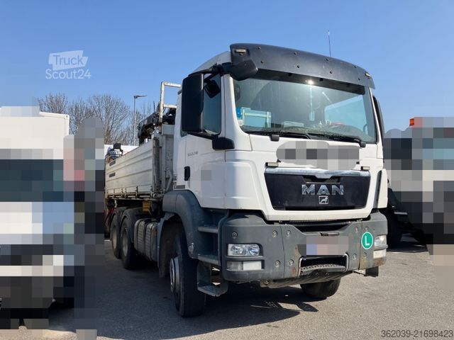Kipper LKW MAN TGS 26.440 6X4 Blatt Blatt Hiab 144 Funkfernsteu