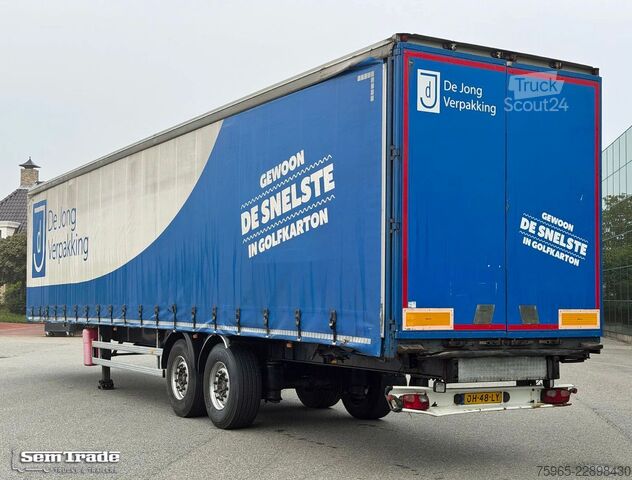 Відкритий напівпричіп з тентом SAMRO SR233 2-AXLE CURTAINS LIFT AXLE DISC BRAKES HOLL