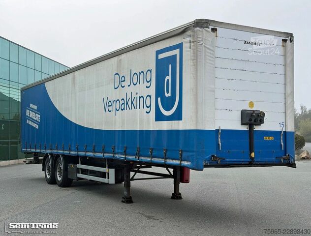 Відкритий напівпричіп з тентом SAMRO SR233 2-AXLE CURTAINS LIFT AXLE DISC BRAKES HOLL