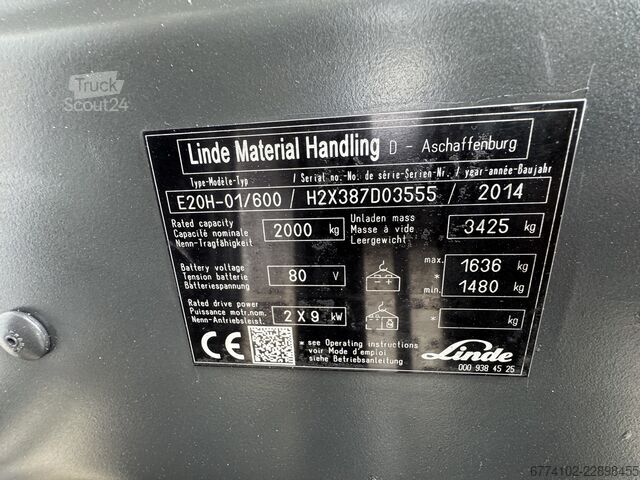 Elektrikli – 4 tekerlek Linde E20/600H + Ladegerät NEU 80100--EK