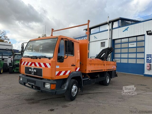 Pick-up panelvan MAN L2000 8.153 Heckkran 7,13m Sperre 2xAHK grüne Pl