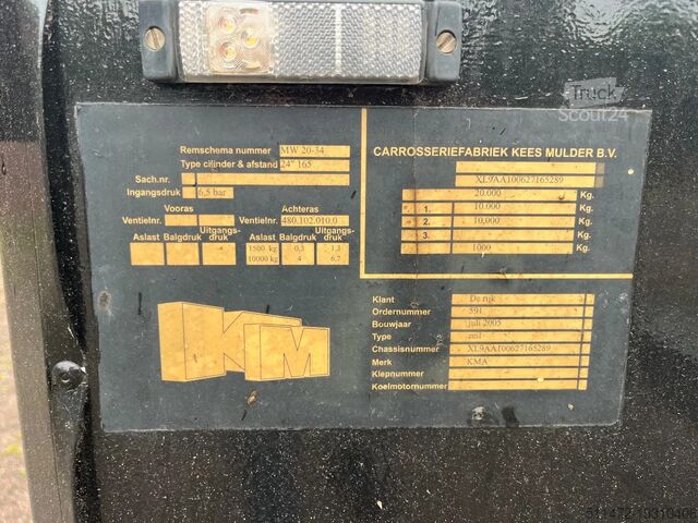 Plateau de chargement KMA MW 20L 2 AS Wipkar + Kooi  aap