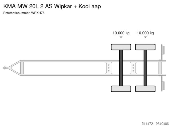 Plateau de chargement KMA MW 20L 2 AS Wipkar + Kooi  aap