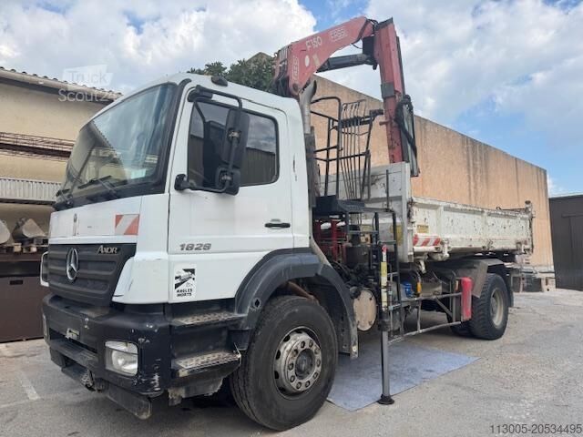Roll-off tipper truck Mercedes-Benz AXOR 1828 BENNE GRUE FASSI