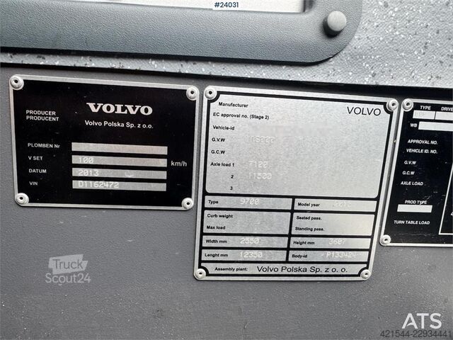Volvo 9700 Autocar – Euro 6 – 51 places Volvo 9700 Coach – Euro 6 – 51 seats