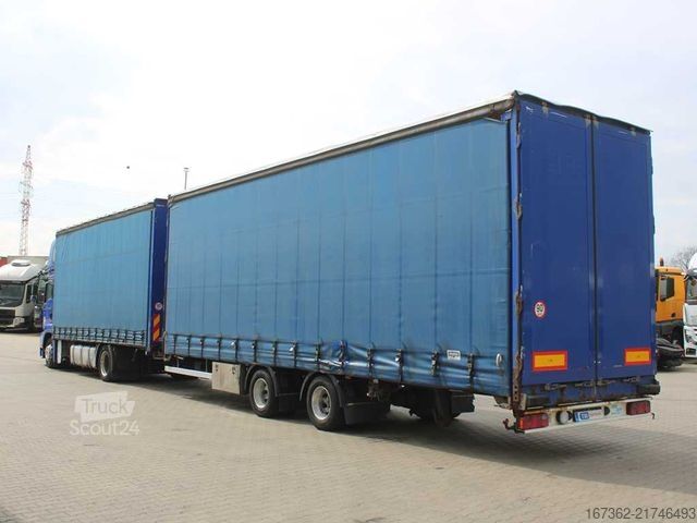 Tovorno vozilo s ravno platformo in ponjavo MAN TGA 18.480, EURO 4, SLEEPING CABIN, TRANSIT SET