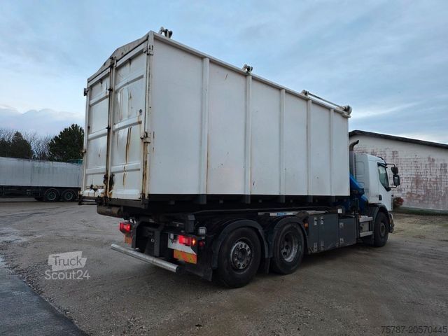 Abrollkipper VOLVO FE 320 6x2/4 Abroller mit Cont. + Kran HMF 1820