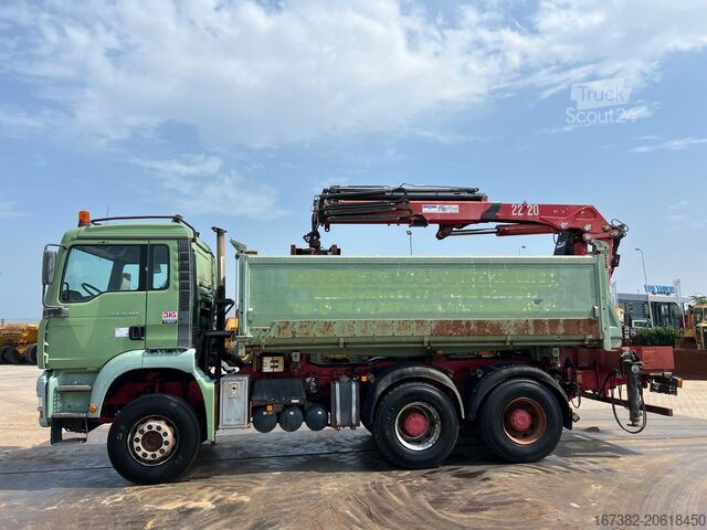 Kipper met kraan MAN TGA 26.480 6x4 tipper + HMF crane