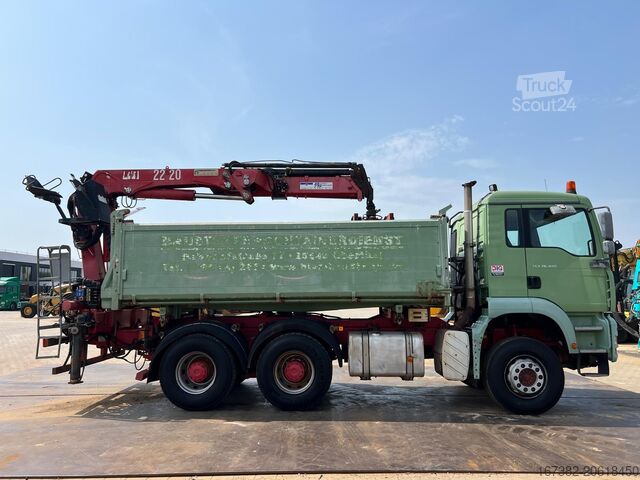 Kipper met kraan MAN TGA 26.480 6x4 tipper + HMF crane